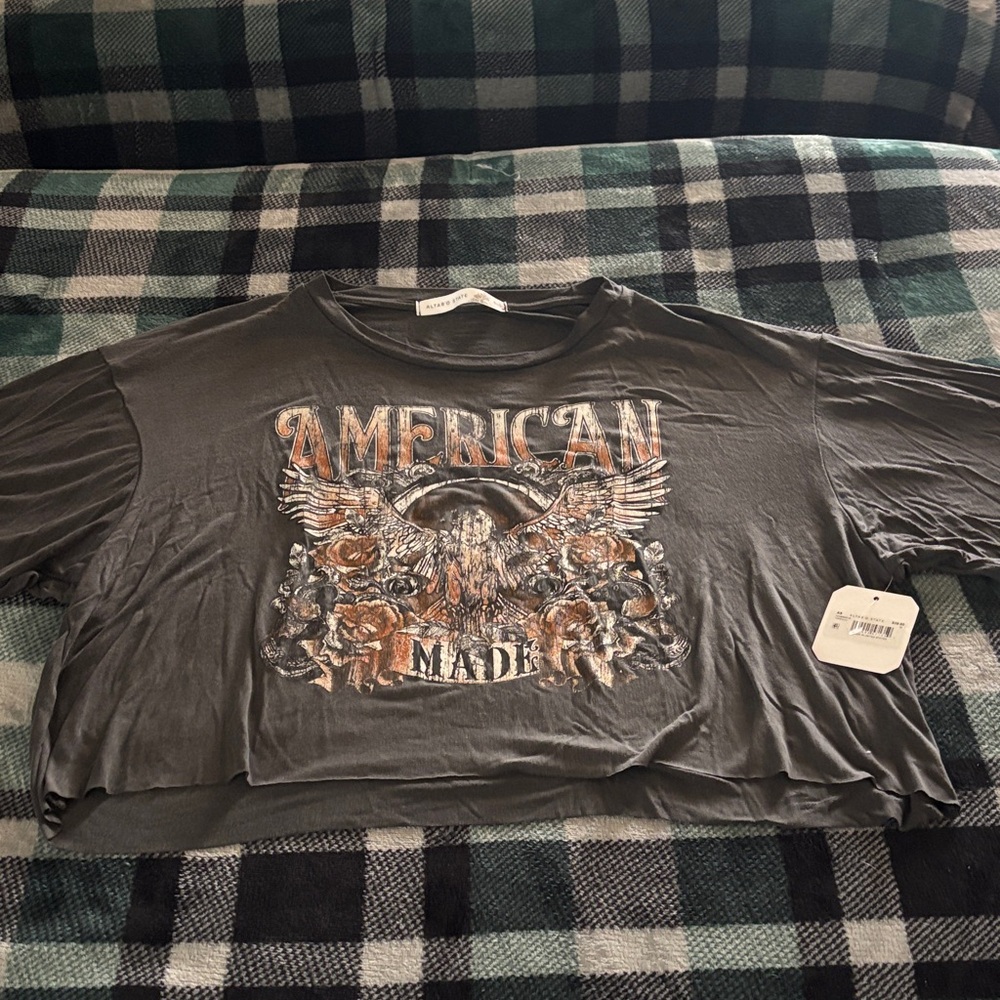 Altar'd State Gray Graphic Crop Top